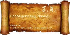 Brestyenszky Manna névjegykártya
